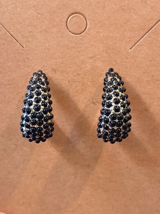 Jewelry - Black and Gold Tone Earrings